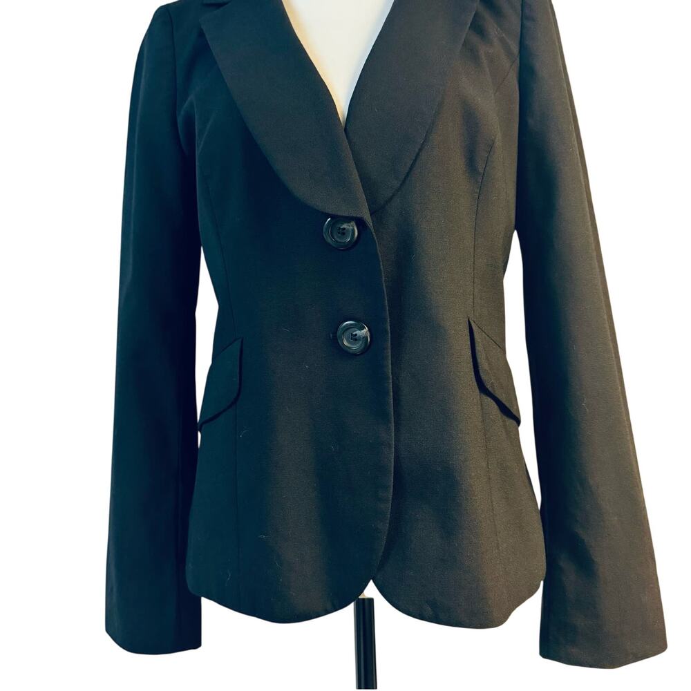 Semantiks Fitted Wool Dressy Holiday Career Work Lined Jacket Black Women 10 - Picture 2 of 10